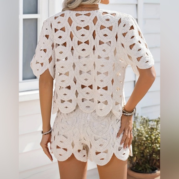 Two Piece Apricot Lace Set - Picture 2 of 13